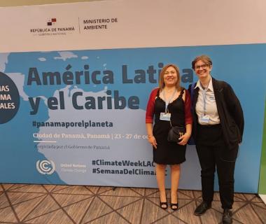 Presidenta de la Red GIRDD LAC, Rosa Maria Juarez Cobeña en la "Semana del Clima de América Latina y el Caribe 2023".